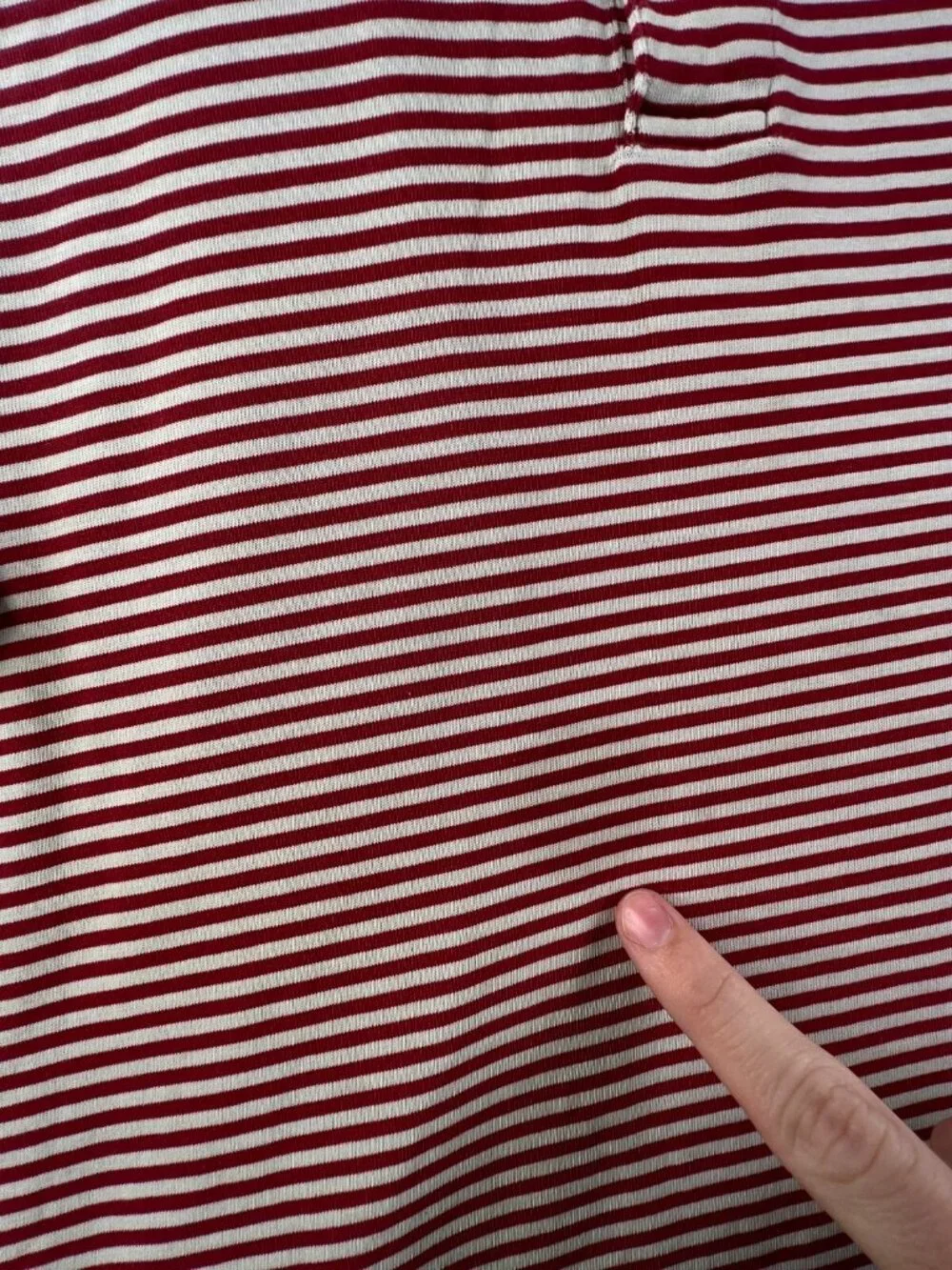 Adidas Mens Large Red White Striped Short Sleeve Cotton Blend Polo Climalite